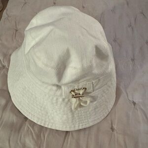 Girls White Chloe Bucket Hat - size 56
